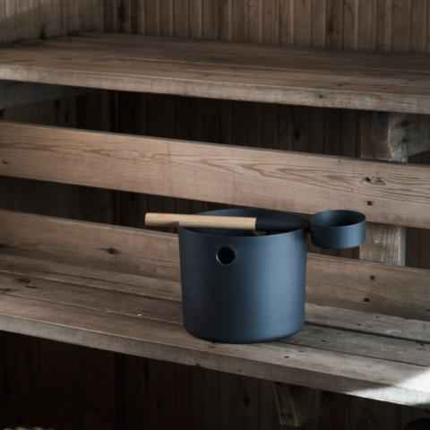 KOLO Bucket and Ladle - Sauna Bucket and Ladle Set, Bamboo/Aluminum, 1Gal