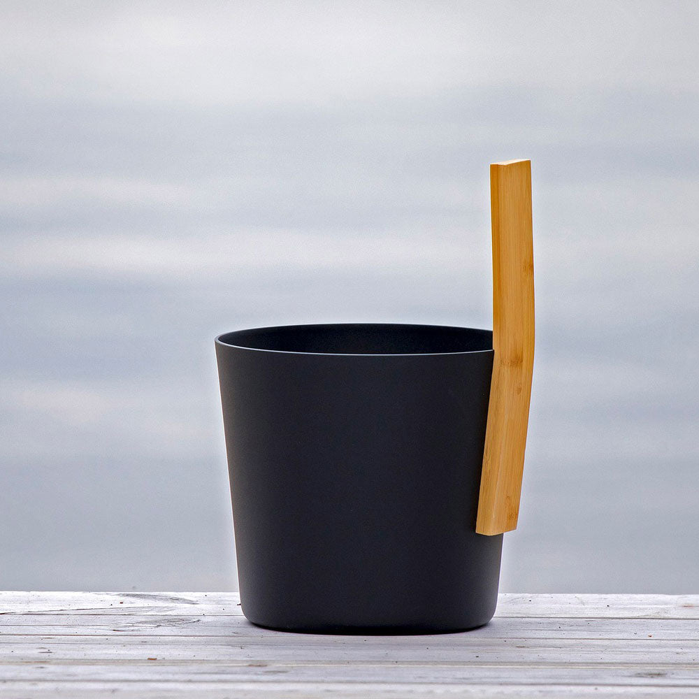KOLO Bucket 3 - Sauna Bucket with straight handle, Bamboo/Aluminum, 1Gal — view 3