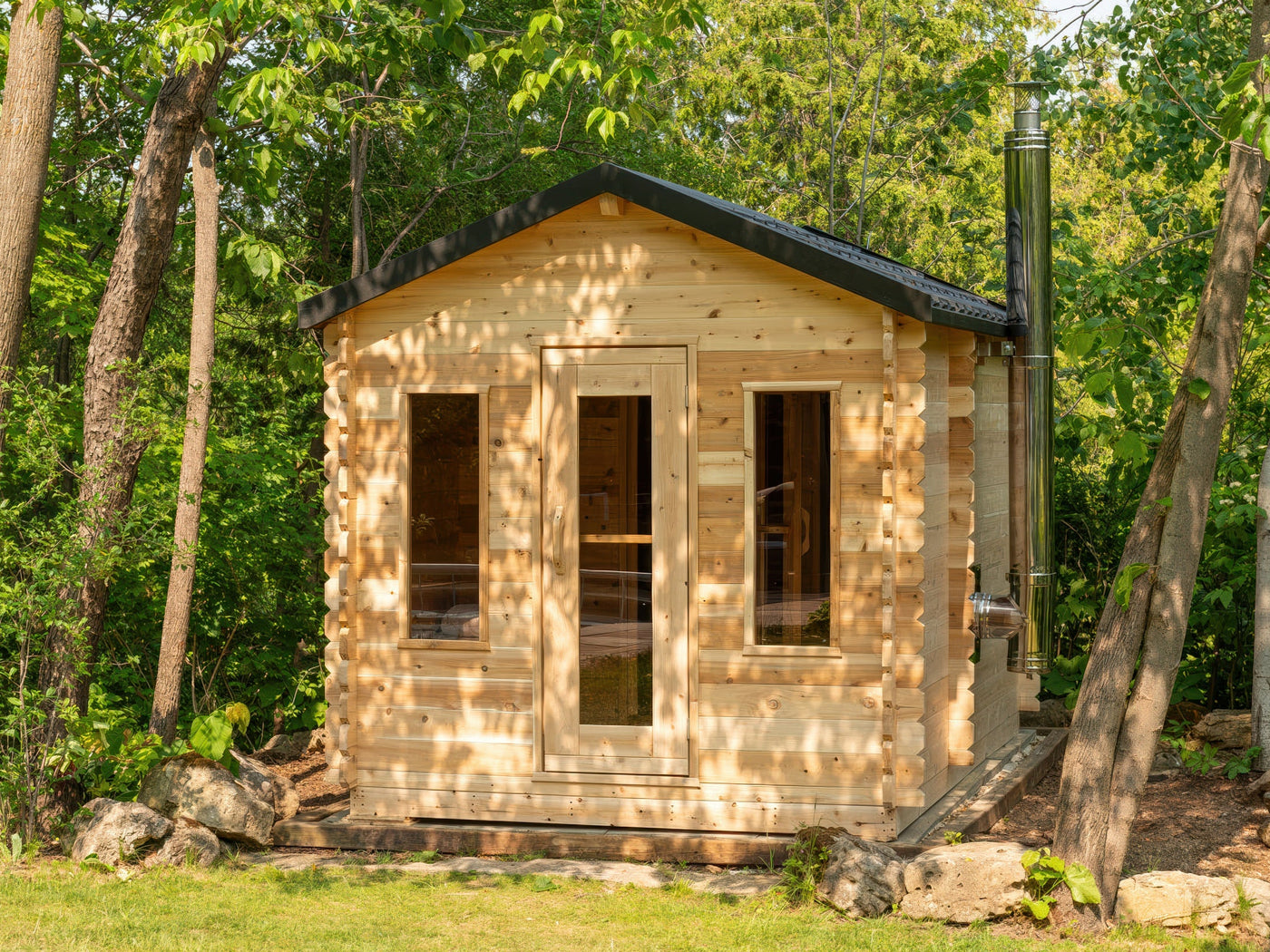 Canadian Timber Georgian 4 Person Cabin Sauna with Change Room — view 1