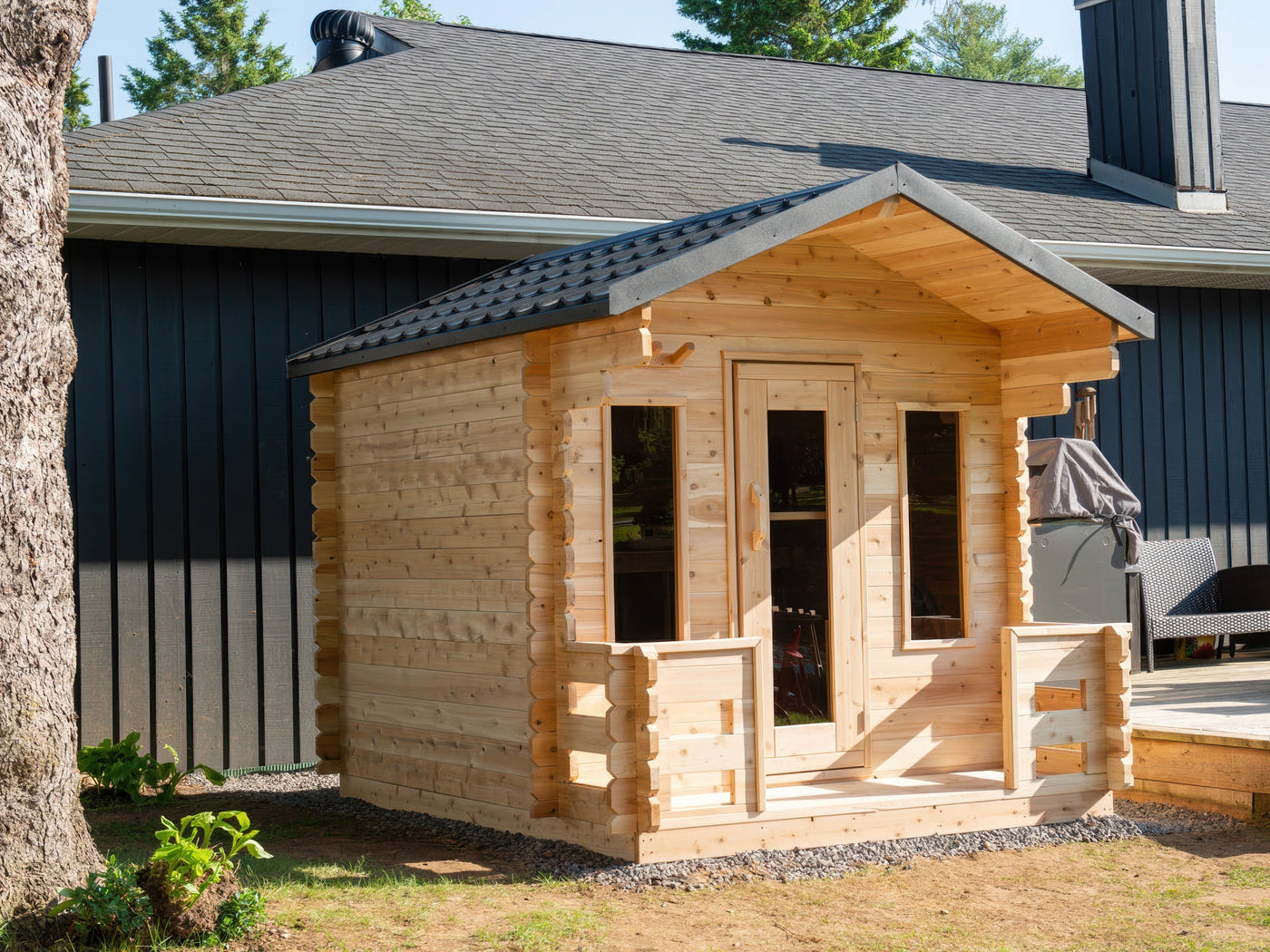 Canadian Timber Georgian 4 Person Cabin Sauna with Porch — view 1