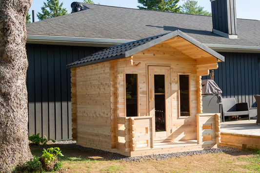 Canadian Timber Georgian 4 Person Cabin Sauna with Porch — view 1