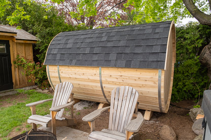 Canadian Timber Tranquility MP 6-8 Person Barrel Sauna with Porch — view 6