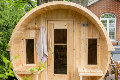 Canadian Timber Tranquility MP 6-8 Person Barrel Sauna with Porch — view 8