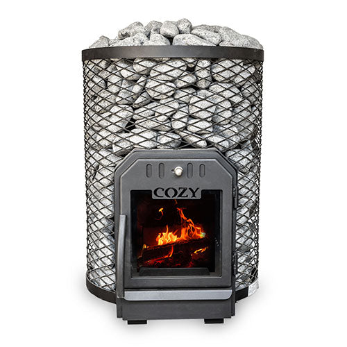 Cozy Heat O Thru-Wall Sauna Stove - Wood-Burning Sauna Stove, Up to 18kW