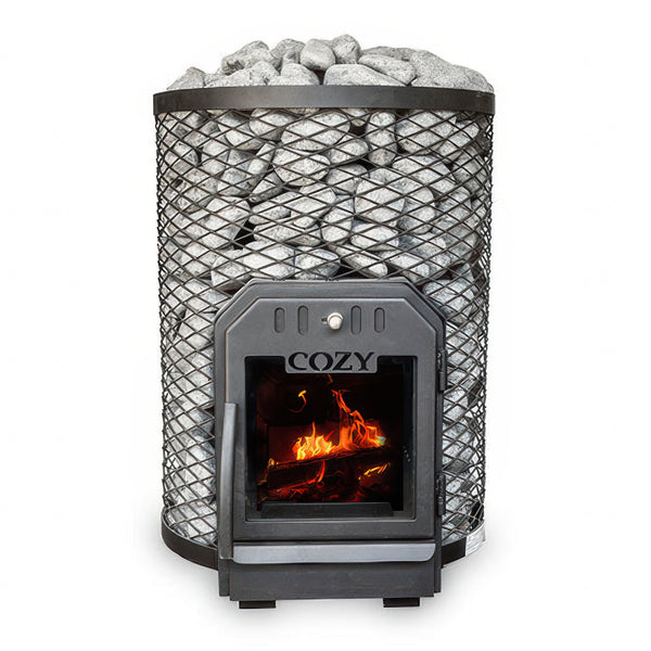 Cozy Heat O Thru-Wall Sauna Stove - Wood-Burning Sauna Stove, Up to 18kW