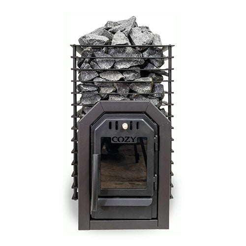 Cozy Heat Quattro Thru-Wall Sauna Stove - Wood-Burning Sauna Stove, Up to 18kW