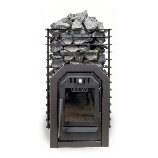 Cozy Heat Quattro Thru-Wall Sauna Stove - Wood-Burning Sauna Stove, Up to 18kW