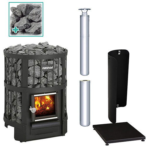 Harvia Legend 150 SS Pkg - Wood-Burning Sauna Stove Package, 16kW