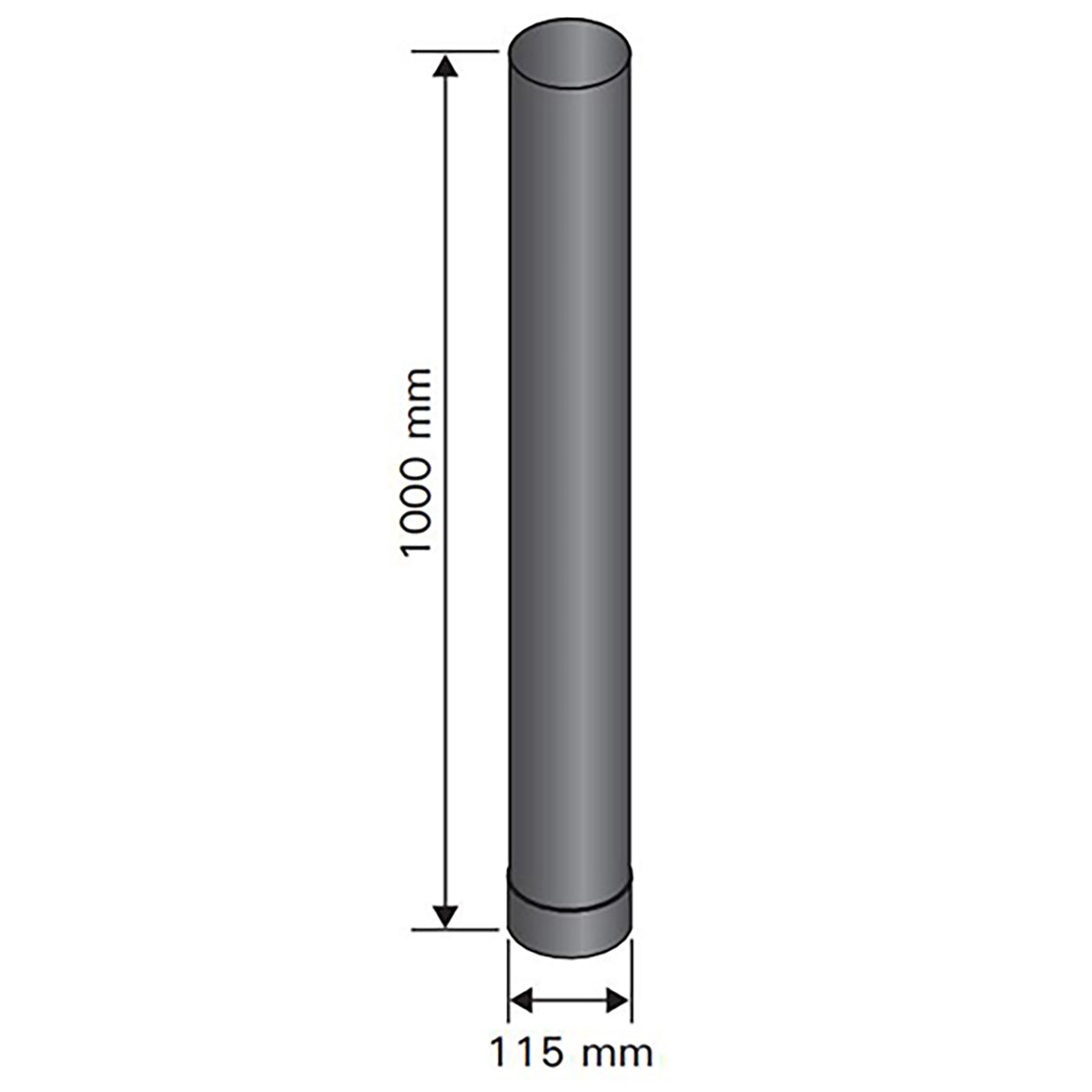 Harvia Sauna Stove Smoke Pipe, 1m x 115mm — view 3