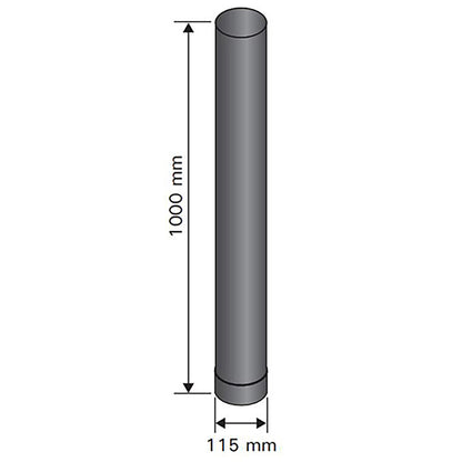 Harvia Sauna Stove Smoke Pipe, 1m x 115mm — view 3