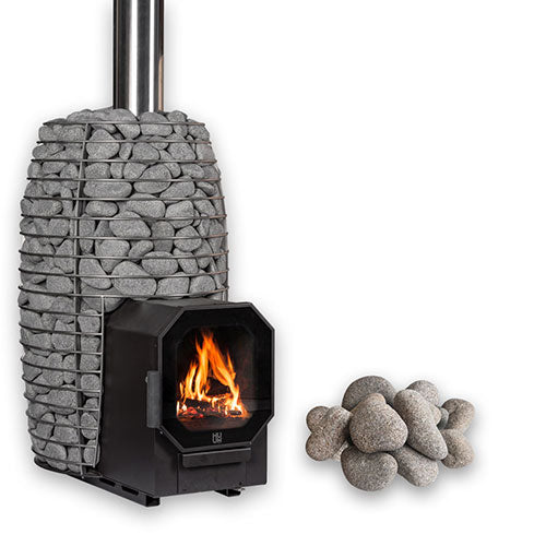 HUUM HIVE Flow LS Pkg - Wood-Burning Sauna Stove Package w/ Firebox Extension, 9.8kW