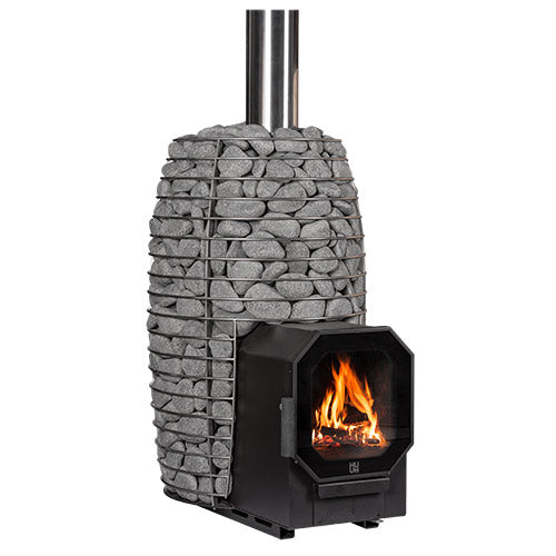 HUUM HIVE Flow LS - Wood-Burning Sauna Stove w/ Firebox Extension, 9.8kW