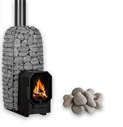 HUUM HIVE Flow Mini LS Pkg - Wood-Burning Sauna Stove Package w/ Firebox Extension, 8.5kW