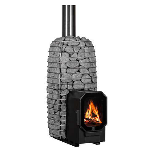 HUUM HIVE Flow Mini LS - Wood-Burning Sauna Stove w/ Firebox Extension, 8.5kW