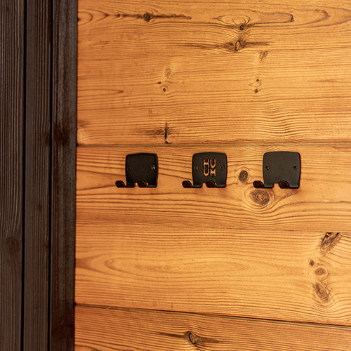 HUUM OVO Towel Hook Set - Sauna Design Towel Hook Set, Black — view 3