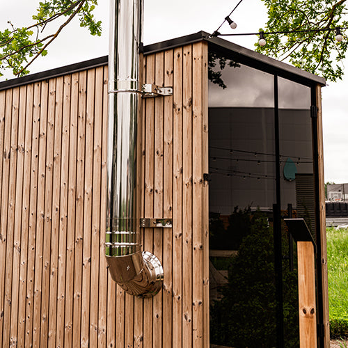 HUUM Thru-Wall Backside Connection Chimney - Sauna Wood Stove Chimney Set, Thru-Wall Backside Connection — view 4