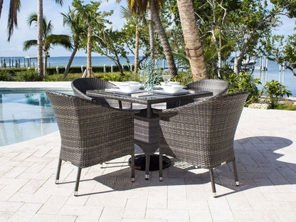 Hospitality Rattan Spectrum 5-Piece Stackable Dining Set with Cushions