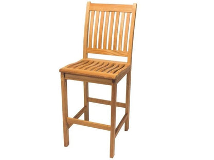 Compass Teak 5-Piece Patio Bar Set with 39-Inch Round Table