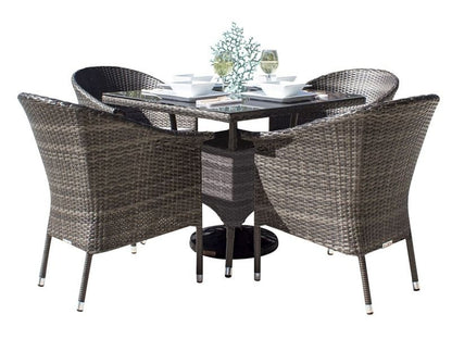 Hospitality Rattan Spectrum 5-Piece Stackable Dining Set with Cushions