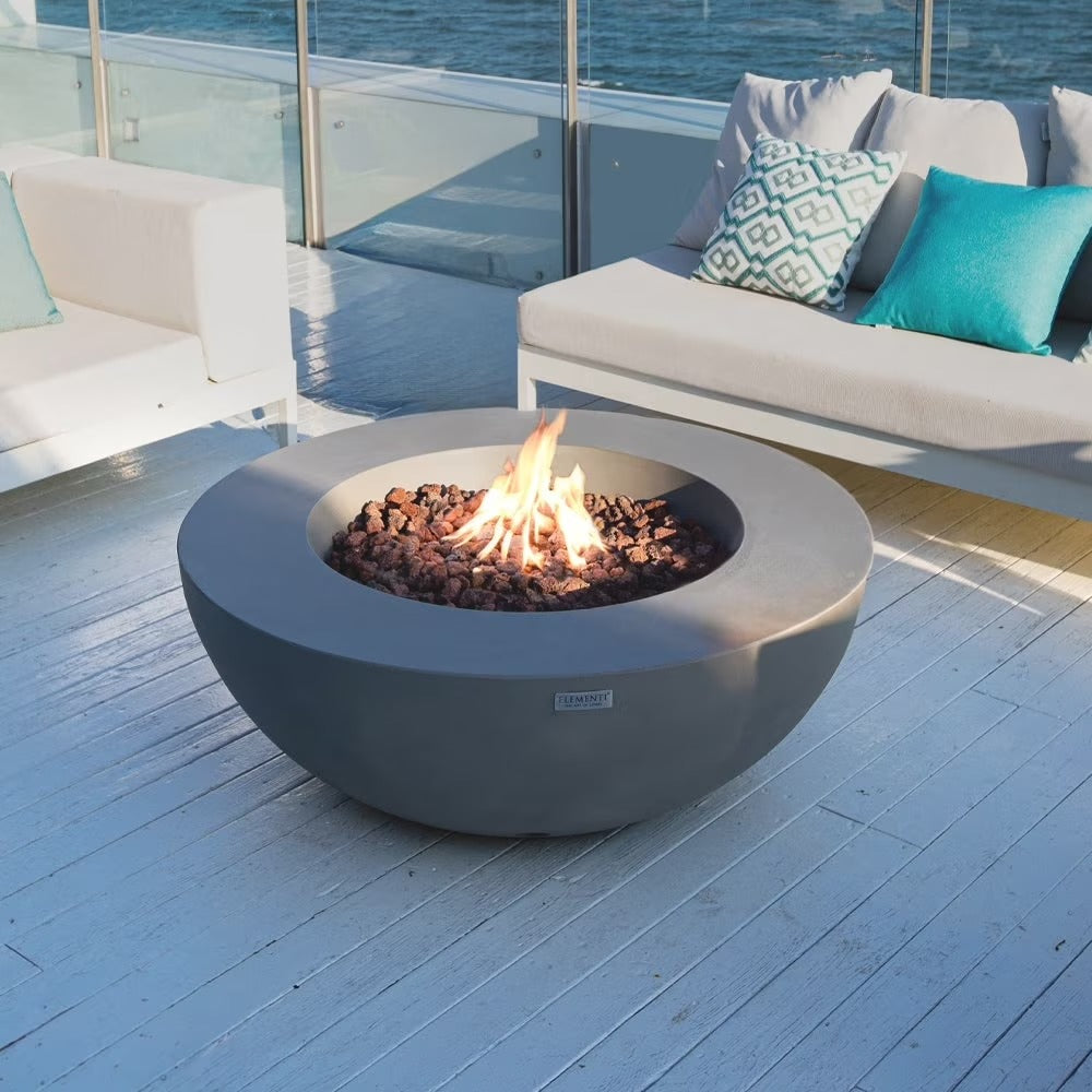Elementi Lunar Bowl Fire Pit Table - Light Gray