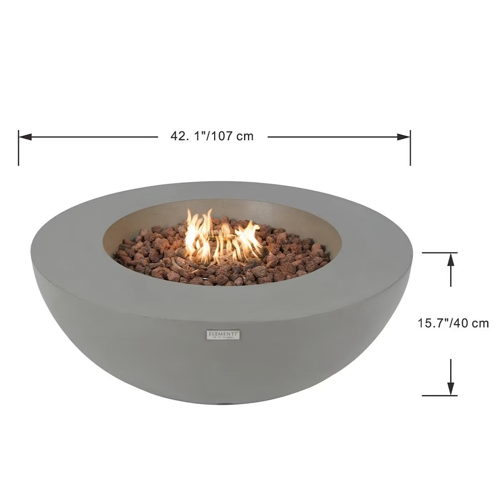 Elementi Lunar Bowl Fire Pit Table - Light Gray