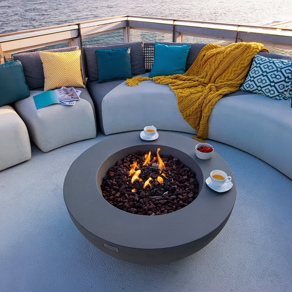 Elementi Lunar Bowl Fire Pit Table - Light Gray