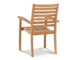 Hamilton 7-Piece 62-Inch Square Teak Outdoor Dining Set with Picnic Benches and Stacking Armchairs