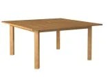 Hamilton 7-Piece 62-Inch Square Teak Outdoor Dining Set with Picnic Benches and Stacking Armchairs