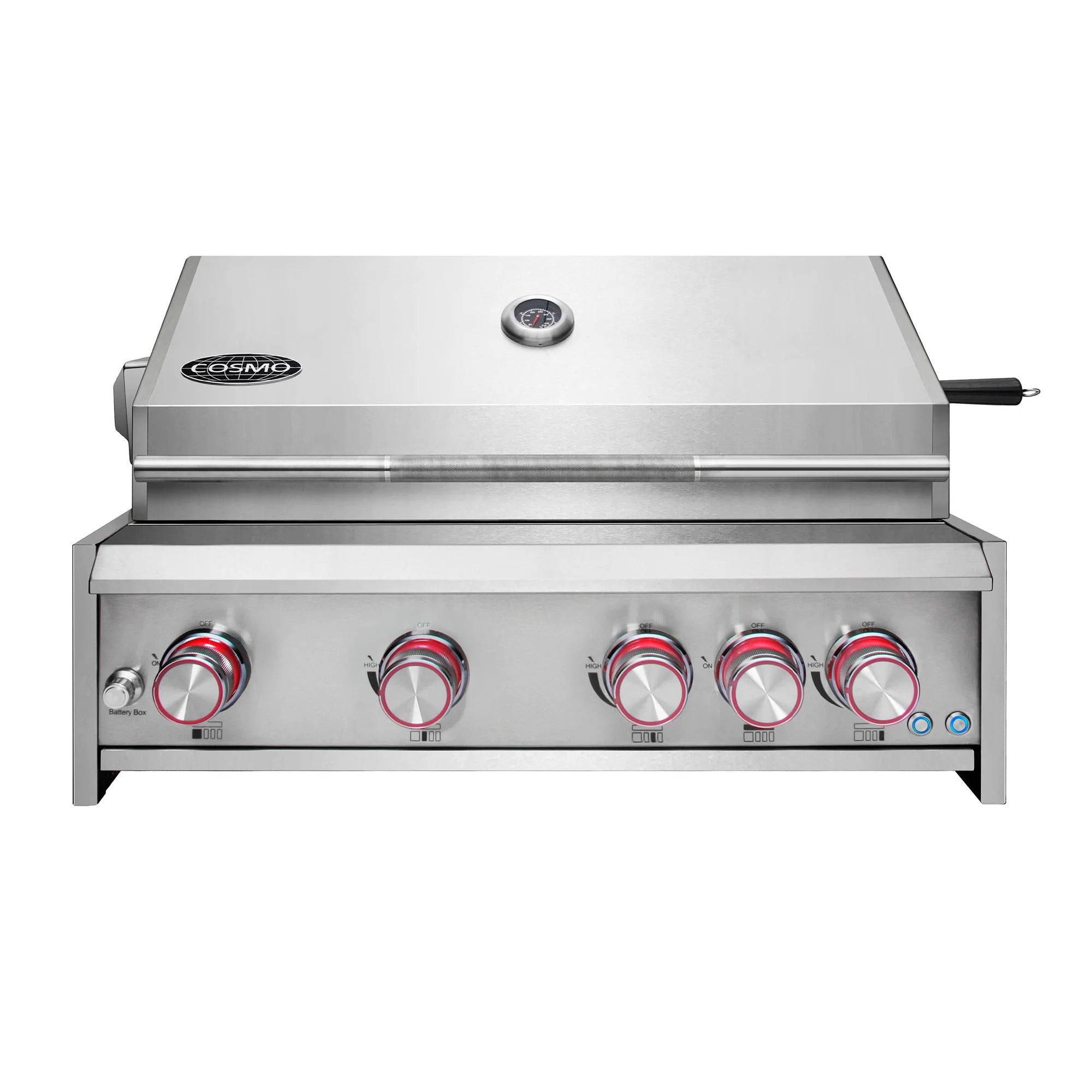 Cosmo 32" Built-In Propane Gas Grill with 5 Burners, Infrared Rotisserie, Knob LED Lighting in Stainless Steel, COS-BGGN325K