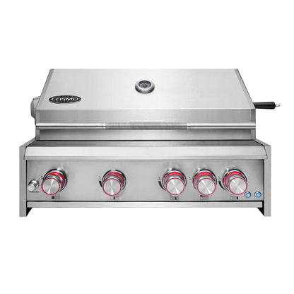 Cosmo 32" Built-In Propane Gas Grill with 5 Burners, Infrared Rotisserie, Knob LED Lighting in Stainless Steel, COS-BGGN325K