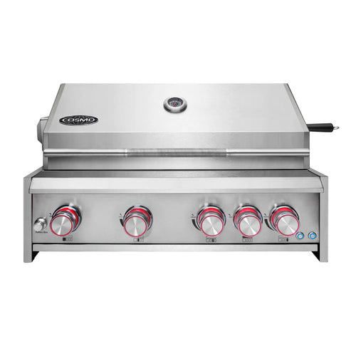 Cosmo 32" Built-In Propane Gas Grill with 5 Burners, Infrared Rotisserie, Knob LED Lighting in Stainless Steel, COS-BGGN325K