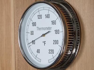 Bathology PreciseTemp 410 - Commercial Sauna Room Thermometer, Metal, Round, 5-7/8" — view 3