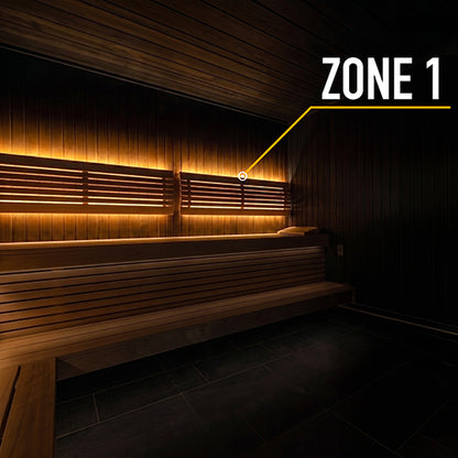 PROSAUNAS Single-Zone Linear White LED Neon Light Kit - Flexible, Dimmable, Waterproof, Wireless Controlled, WiFi, and Adjustable Length