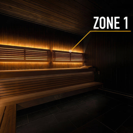 PROSAUNAS Single-Zone Linear White LED Neon Light Kit - Flexible, Dimmable, Waterproof, Wireless Controlled, WiFi, and Adjustable Length