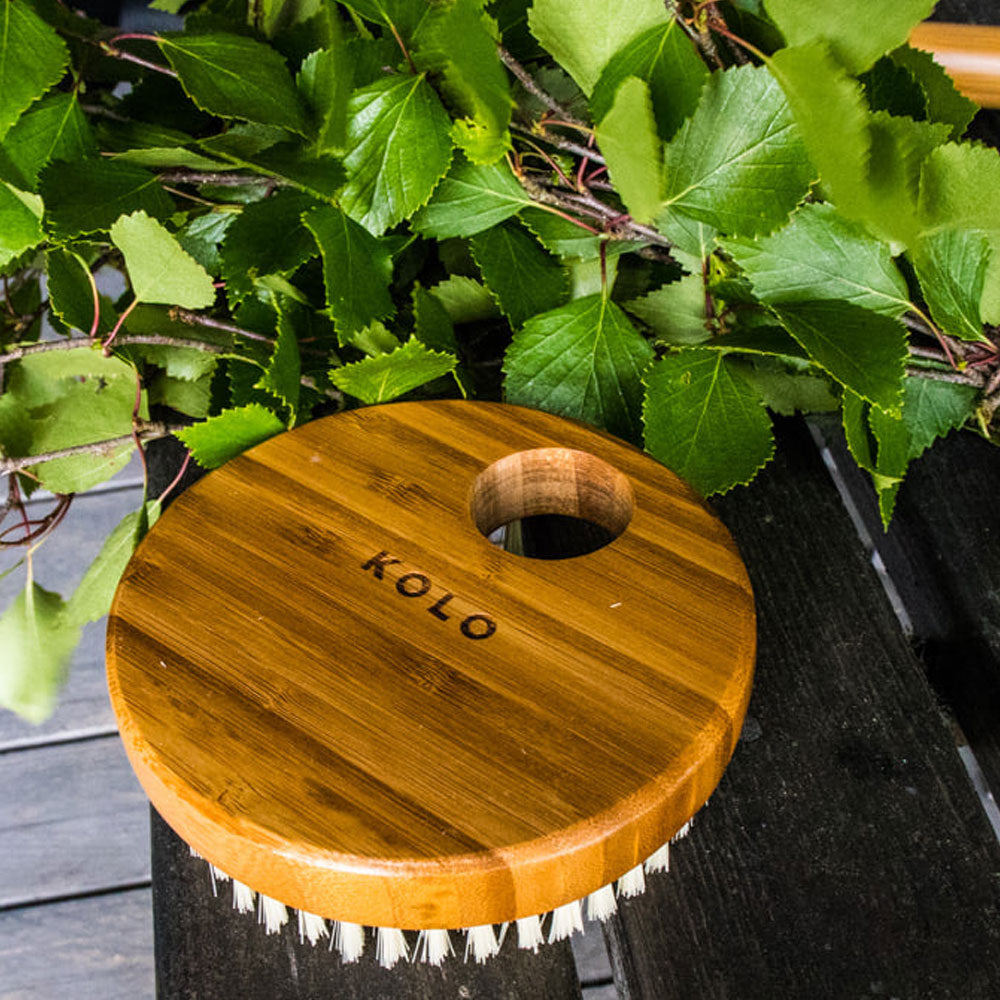 KOLO Bath Brush Bambu - Sauna Bath Brush, Natural Bamboo, No Handle — view 3