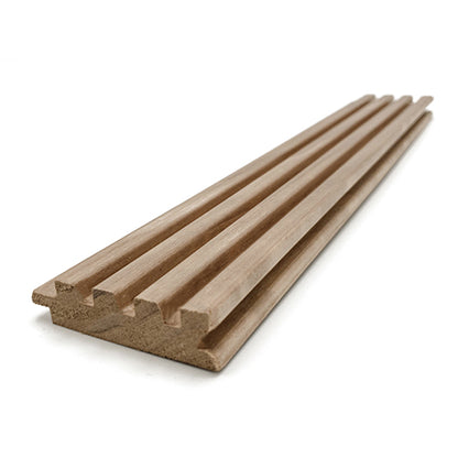 PROSAUNAS Thermo-Aspen Groove-S 1x3 (15mm x 60mm) T&G - Sauna Wood, Thermally-Modified, Tongue & Groove, Fluted Slat, Wall Material