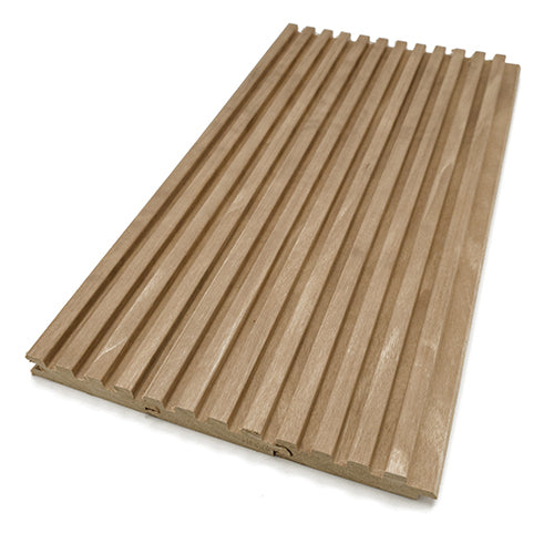 PROSAUNAS Thermo-Aspen Groove-S 1x3 (15mm x 60mm) T&G - Sauna Wood, Thermally-Modified, Tongue & Groove, Fluted Slat, Wall Material — view 3
