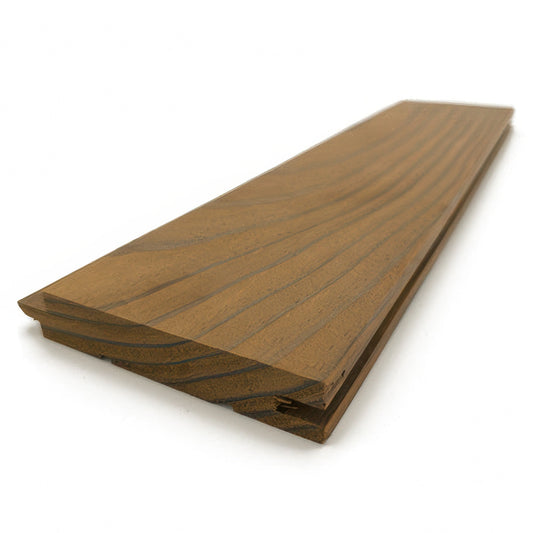 PROSAUNAS Thermo-Radiata Pine 1x4 (15mm x 90mm) T&G STS4 - Sauna Wood, Thermally-Modified, Tongue & Groove, STS4 Profile, Nickel-Gap, Wall Material